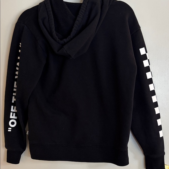 Vans Women’s Hoodie Sweatshirt Checkerboard Sleeve Black Skater Size XS/S - Picture 5 of 10